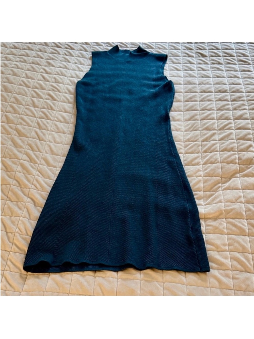 Freshman Sleeveless Mock Neck Midi Dress in Teal
